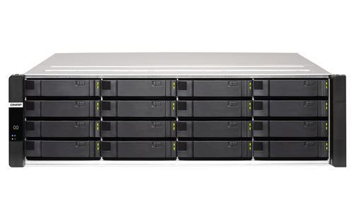 QNAP ES1686dc, 48 GB RAM, 16x Einschübe, 3x 10 GBit/s LAN, Rack (3U) NAS schwarz QNAP ES1686dc, 48 GB RAM, 16x Einschübe, 3x 10 GBit/s LAN, Rack (3U) NAS schwarz