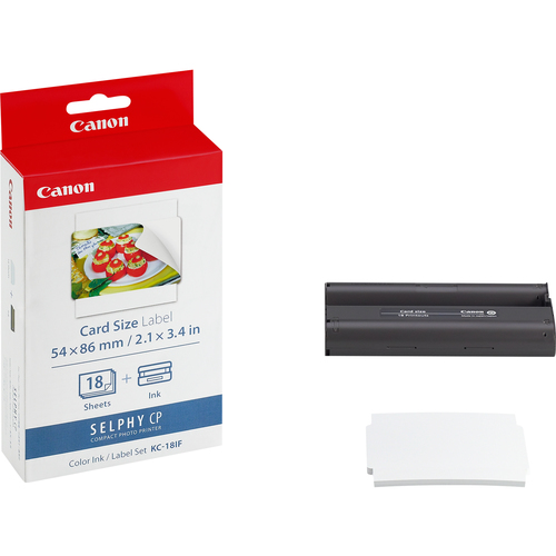 Canon KC-18IF Farbtinte &plus; 54 x 86 mm Sticker-Papier&comma; 18 Blatt