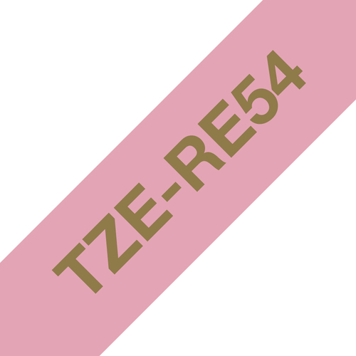 Brother TZE-RE54&comma; Schriftbandkassette&comma; gold auf rosa