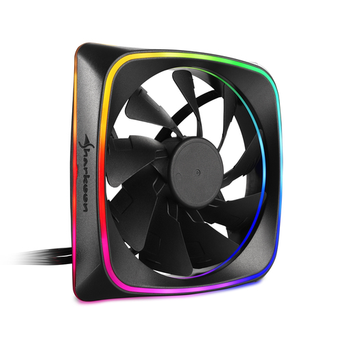 Sharkoon RGB SHARK Lights, schwarz, Lüfter, 1000rpm, 56 m³/h, 15,2 dB, 0,46 mmH2O, 3-polig Sharkoon RGB SHARK Lights, schwarz, Lüfter, 1000rpm, 56 m³/h, 15,2 dB, 0,46 mmH2O, 3-polig