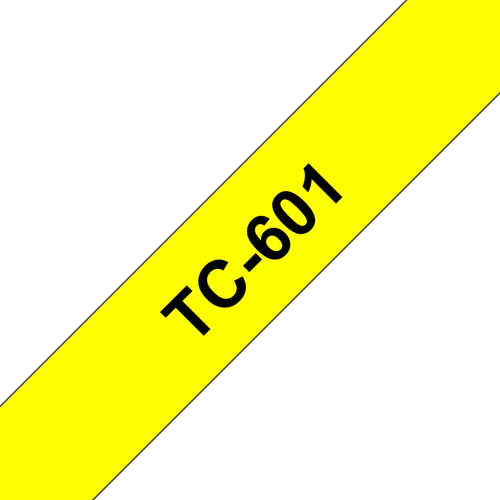 Brother TC-601, Schriftbandkassette, schwarz auf gelb Brother TC-601, Schriftbandkassette, schwarz auf gelb