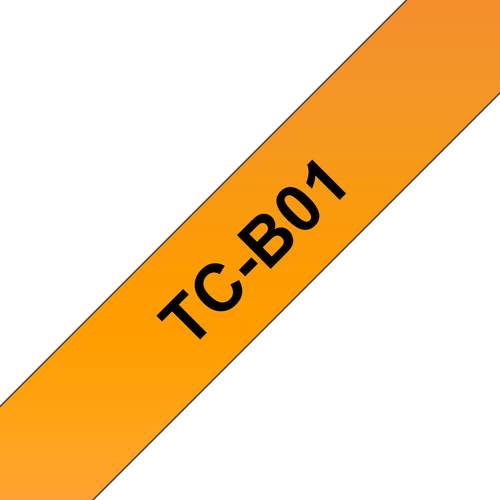 Brother TC-B01, Schriftbandkassette, schwarz auf leuchtend orange Brother TC-B01, Schriftbandkassette, schwarz auf leuchtend orange