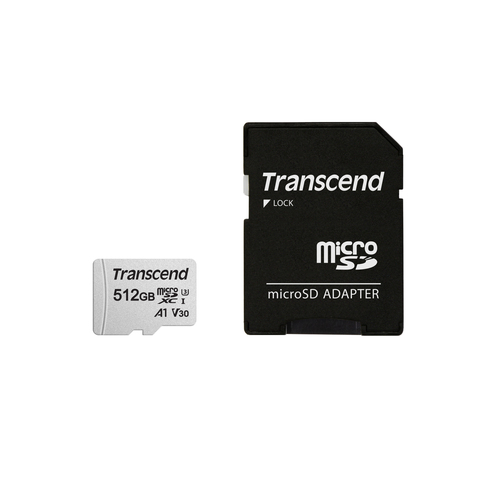 512 GB Transcend 300S microSDXC Kit Speicherkarte&comma; lesen&colon; 95MB&sol;s&comma; schreiben&colon; 45MB&sol;s