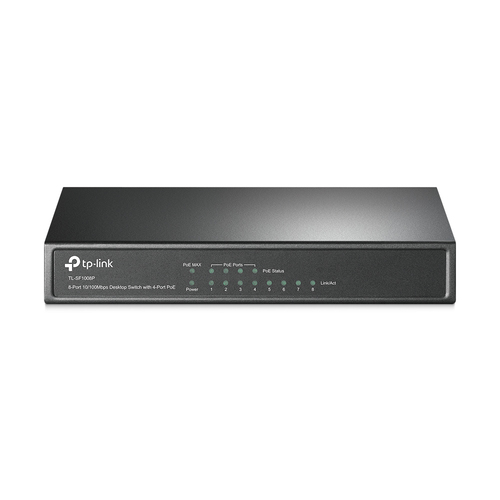 TP-Link TL-SF1008P Unmanaged Switch, 8x RJ-45, Backplane: 1,6 Gbit/s, PoE TP-Link TL-SF1008P Unmanaged Switch, 8x RJ-45, Backplane: 1,6 Gbit/s, PoE