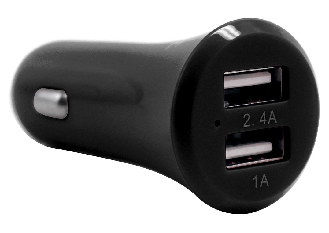 Duales USB-KFZ-Ladeger&auml;t l&auml;dt zwei Ger&auml;te &uuml;ber USB-A mit max 3&period;400 mA
