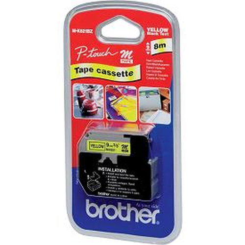 Brother M-K621B, Schriftbandkassette, 9 mm, schwarz auf gelb Brother M-K621B, Schriftbandkassette, 9 mm, schwarz auf gelb