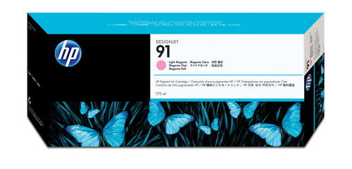 HP 91 775-ml Light Magenta DesignJet Pigment Ink Cartridge HP 91 775-ml Light Magenta DesignJet Pigment Ink Cartridge