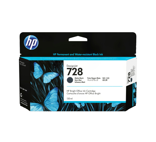 HP 728 130ml Matte Black DesignJet Ink Cartridge HP 728 130ml Matte Black DesignJet Ink Cartridge