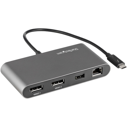 StarTech.com TB3DKM2DPL, Thunderbolt 3, grau, Aluminium Gehäuse StarTech.com TB3DKM2DPL, Thunderbolt 3, grau, Aluminium Gehäuse