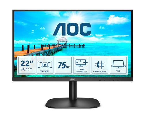 21.5 Zoll AOC 22B2H/EU, 54,6cm TFT, 75 Hz, Full HD, 4ms, 1x HDMI 21.5 Zoll AOC 22B2H/EU, 54,6cm TFT, 75 Hz, Full HD, 4ms, 1x HDMI