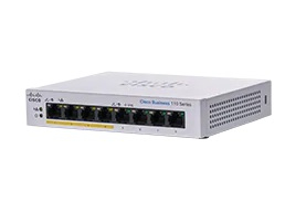 Cisco CBS110-8PP-D L2 Unmanaged Switch, 8x RJ-45, Backplane: 16 Gbit/s, PoE Cisco CBS110-8PP-D L2 Unmanaged Switch, 8x RJ-45, Backplane: 16 Gbit/s, PoE