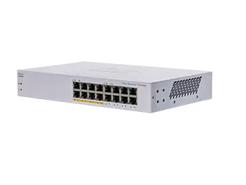 Cisco CBS110 L2 Unmanaged Switch, 16x RJ-45, Backplane: 32 Gbit/s, PoE Cisco CBS110 L2 Unmanaged Switch, 16x RJ-45, Backplane: 32 Gbit/s, PoE