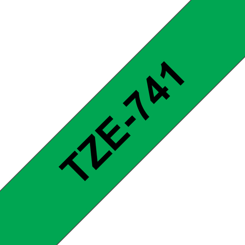 Brother TZE-741&comma; Schriftbandkassette&comma; 1&comma;8 cm&comma; schwarz auf gr&uuml;n