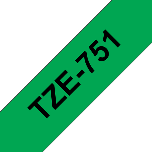 Brother TZE-751, Schriftbandkassette, schwarz auf grün Brother TZE-751, Schriftbandkassette, schwarz auf grün