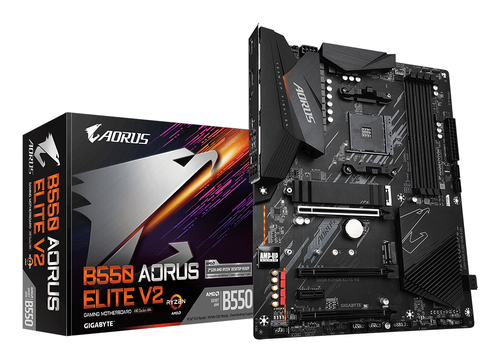 GIGABYTE B550 AORUS ELITE V2, ATX AM4 Mainboard, 4x DDR4, max. 128 GB, 1x DisplayPort 1.4 GIGABYTE B550 AORUS ELITE V2, ATX AM4 Mainboard, 4x DDR4, max. 128 GB, 1x DisplayPort 1.4