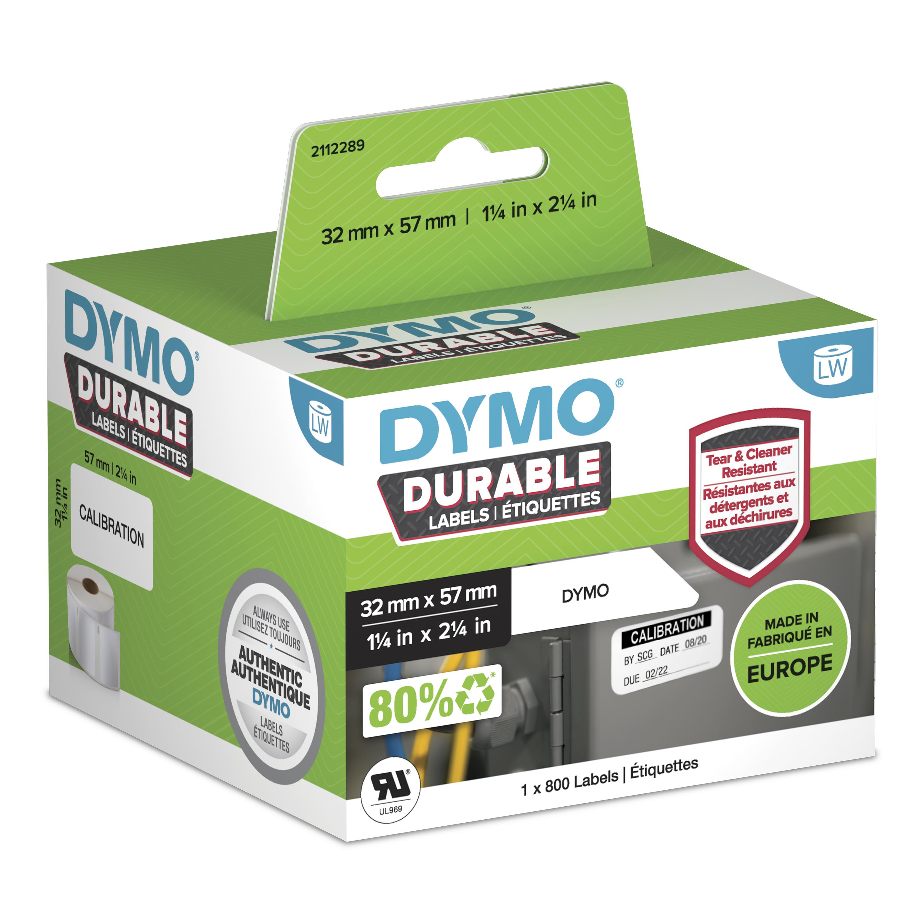 Dymo LabelWriter Hochleistungsetiketten 57x32mm, weiß, 2 Rollen Dymo LabelWriter Hochleistungsetiketten 57x32mm, weiß, 2 Rollen