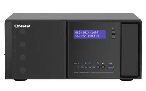 QNAP QGD-3014-16PT-8G Managed Switch, 14x RJ-45, Backplane: 32 Gbit/s, PoE QNAP QGD-3014-16PT-8G Managed Switch, 14x RJ-45, Backplane: 32 Gbit/s, PoE