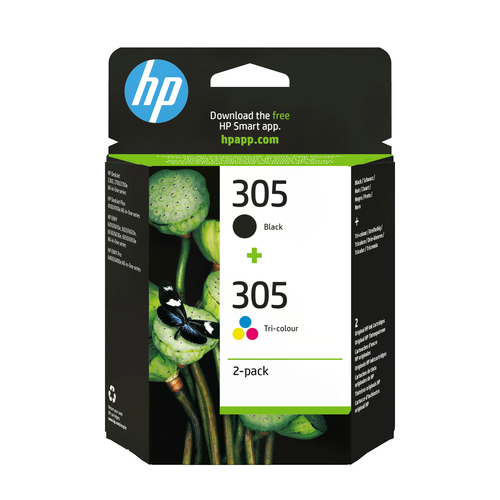 HP 305 2-Pack Tri-color/Black Original Ink Cartridge, original, schwarz, cyan, magenta, gelb HP 305 2-Pack Tri-color/Black Original Ink Cartridge, original, schwarz, cyan, magenta, gelb