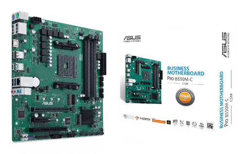 ASUS PRO B550M-C/CSM, micro ATX AM4 Mainboard, 4x DDR4, max. 128 GB, 1x HDMI 2.1, 2x DisplayPort, 1x USB-C ASUS PRO B550M-C/CSM, micro ATX AM4 Mainboard, 4x DDR4, max. 128 GB, 1x HDMI 2.1, 2x DisplayPort, 1x USB-C