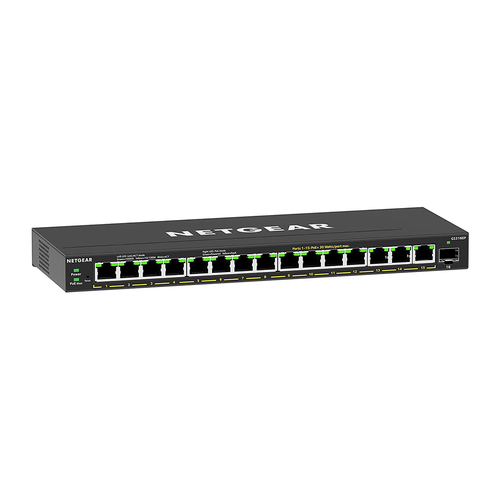 NETGEAR GS316EP Managed Switch&comma; 15x RJ-45&comma; Backplane&colon; 32 Gbit&sol;s&comma; PoE