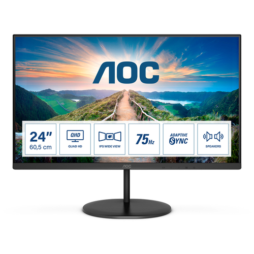 AOC V4 Q24V4EA LED display 60,5 cm (23.8) 2560 x 1440 Pixel 2K Ultra HD Schwarz AOC V4 Q24V4EA LED display 60,5 cm (23.8) 2560 x 1440 Pixel 2K Ultra HD Schwarz
