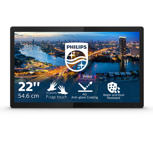 21&period;5 Zoll Philips 222B1TFL&sol;00&comma; 54&comma;6cm TFT&comma; 75 Hz&comma; Full HD&comma; 4ms&comma; 1x HDMI&comma; 1x DP&comma; Touchscreen&comma; integrierter USB-Hub