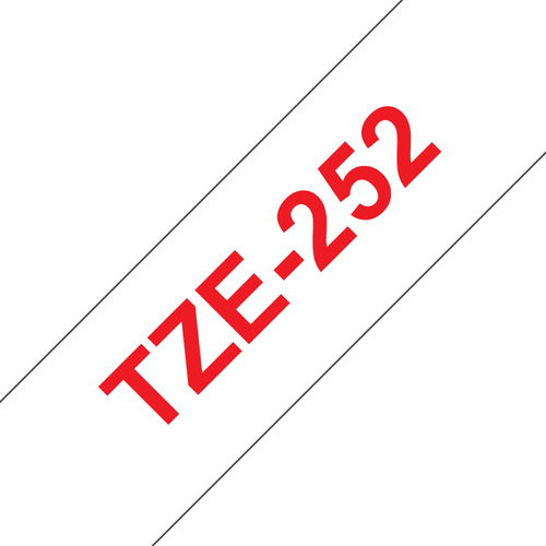 Brother TZE-252 Etiketten erstellendes Band Rot aud Weiss