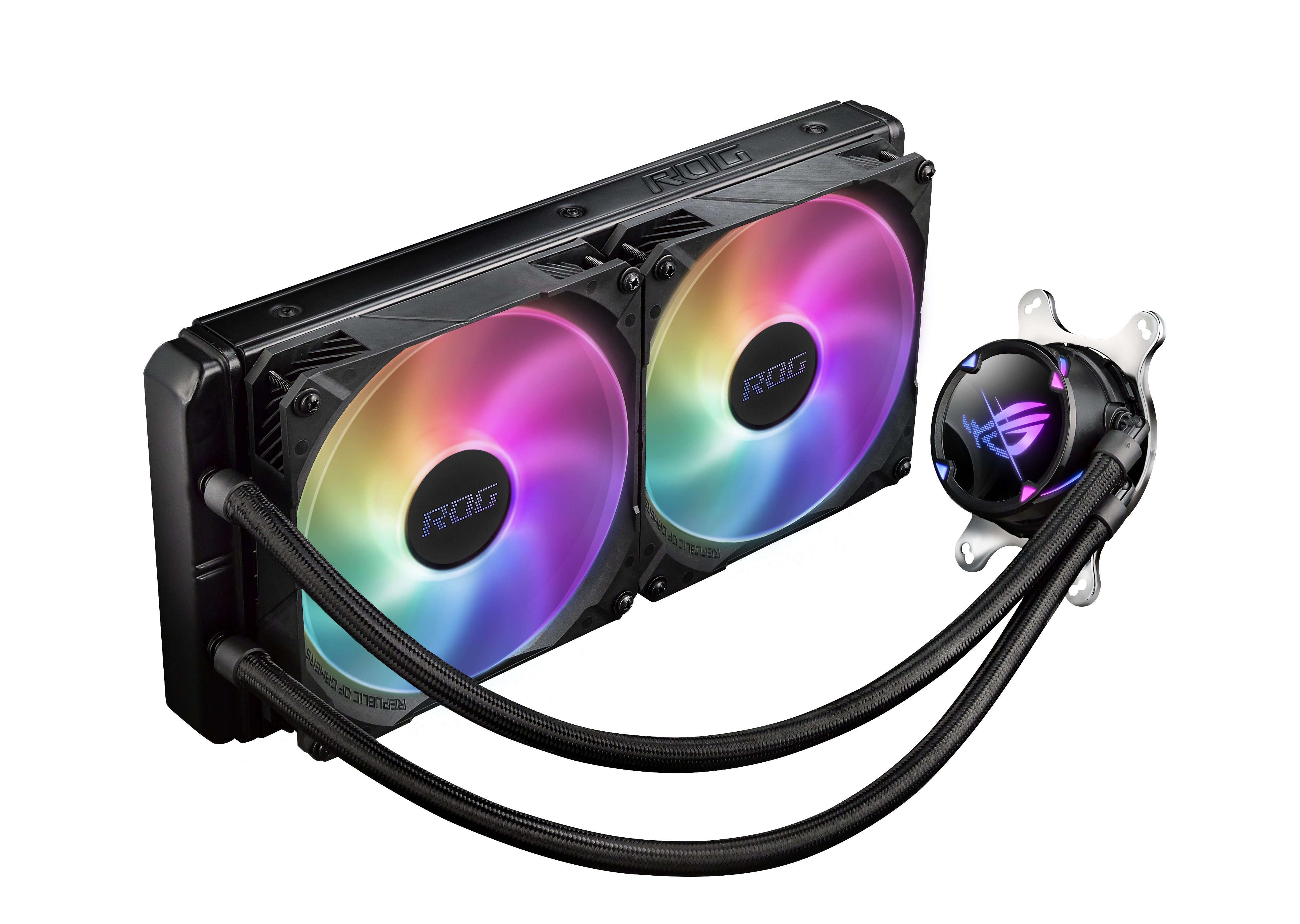 ASUS ROG Strix LC II 280 ARGB Komplett-Wasserk&uuml;hlung&comma; 2x 140mm&comma; 700-2100rpm&comma; 35&period;7dB&lpar;A&rpar;&comma; 102&period;3m&sup3;&sol;h&comma; 3&period;1mmH2O