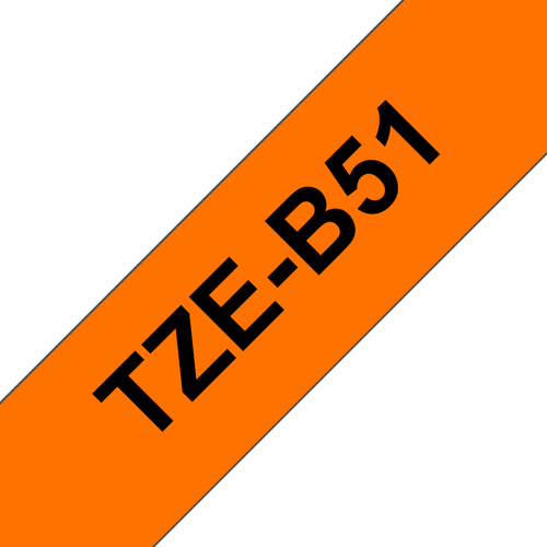 Brother TZE-B51&comma; Schriftbandkassette&comma; 2&comma;4 cm&comma; schwarz auf leuchtend orange