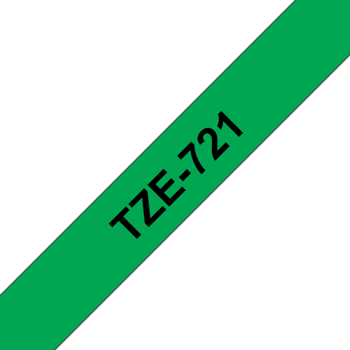 Brother TZE-721&comma; Schriftbandkassette&comma; 9 mm&comma; schwarz auf gr&uuml;n