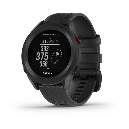 Garmin Approach S12&comma; schwarz&comma; Touchscreen&comma; rund&comma; Smartwatch