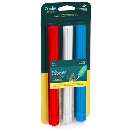 3Doodler 3DS-ECO-MIX1-75&comma; Kompostierbarer Kunststoff&comma; blau&comma; rot&comma; wei&szlig;&comma; 1 g