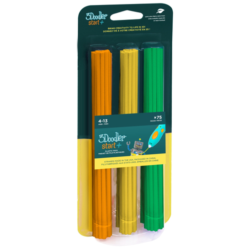 3Doodler 3DS-ECO-MIX2-75&comma; Kompostierbarer Kunststoff&comma; gr&uuml;n&comma; orange&comma; gelb&comma; 1 g