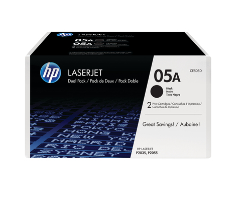 HP 05A 2-pack Black Original LaserJet Toner Cartridges, schwarz HP 05A 2-pack Black Original LaserJet Toner Cartridges, schwarz