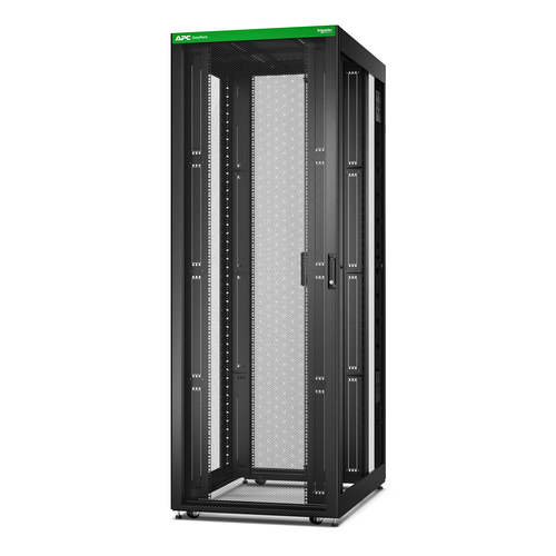 APC Easy Rack 800mm&sol;48HE&sol;1200mm mit Dach&comma; Rollen&comma; F&uuml;&szlig;en und 4 Halterungen&comma; ohne Seitenteile&comma; Boden&comma; schwarz