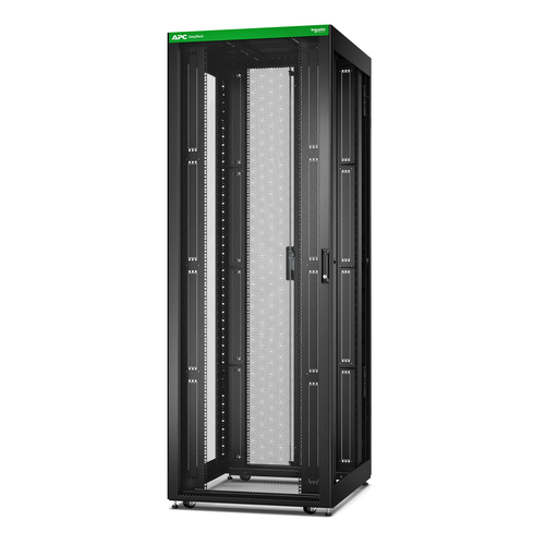 APC Easy Rack 800mm&sol;48HE&sol;1000mm&comma; mit Dach&comma; Rollen&comma; F&uuml;&szlig;en und 4 Halterungen&comma; ohne Seitenteile&comma; Boden&comma; schwarz