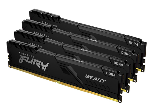 DDR4RAM 4 x 8GB DDR4-3600, Kingston Technology FURY Beast 32GB 3600MT/s DDR4 CL17 DIMM (4er-Kit) Black, DIMM, CL17 Kit DDR4RAM 4 x 8GB DDR4-3600, Kingston Technology FURY Beast 32GB 3600MT/s DDR4 CL17 DIMM (4er-Kit) Black, DIMM, CL17 Kit