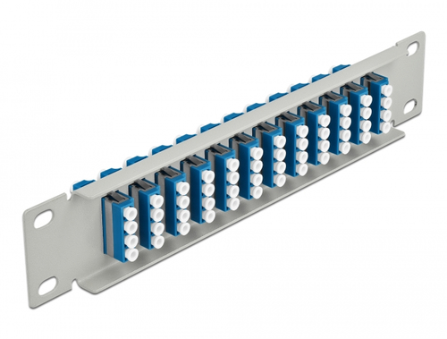 DeLOCK 10 LWL Patchpanel 12 Port LC Quad blau 1 HE grau DeLOCK 10 LWL Patchpanel 12 Port LC Quad blau 1 HE grau