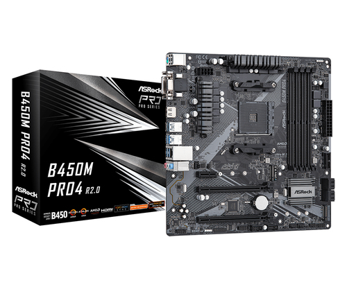 Asrock B450M Pro4 R2.0 AMD B450 Sockel AM4 micro ATX