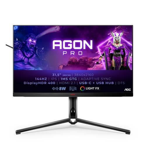 31&period;5 Zoll AOC AG324UX&comma; 80cm TFT&comma; 144 Hz&comma; 4K Ultra HD&comma; 1ms&comma; 2x HDMI&comma; 1x DP&comma; integrierter USB-Hub
