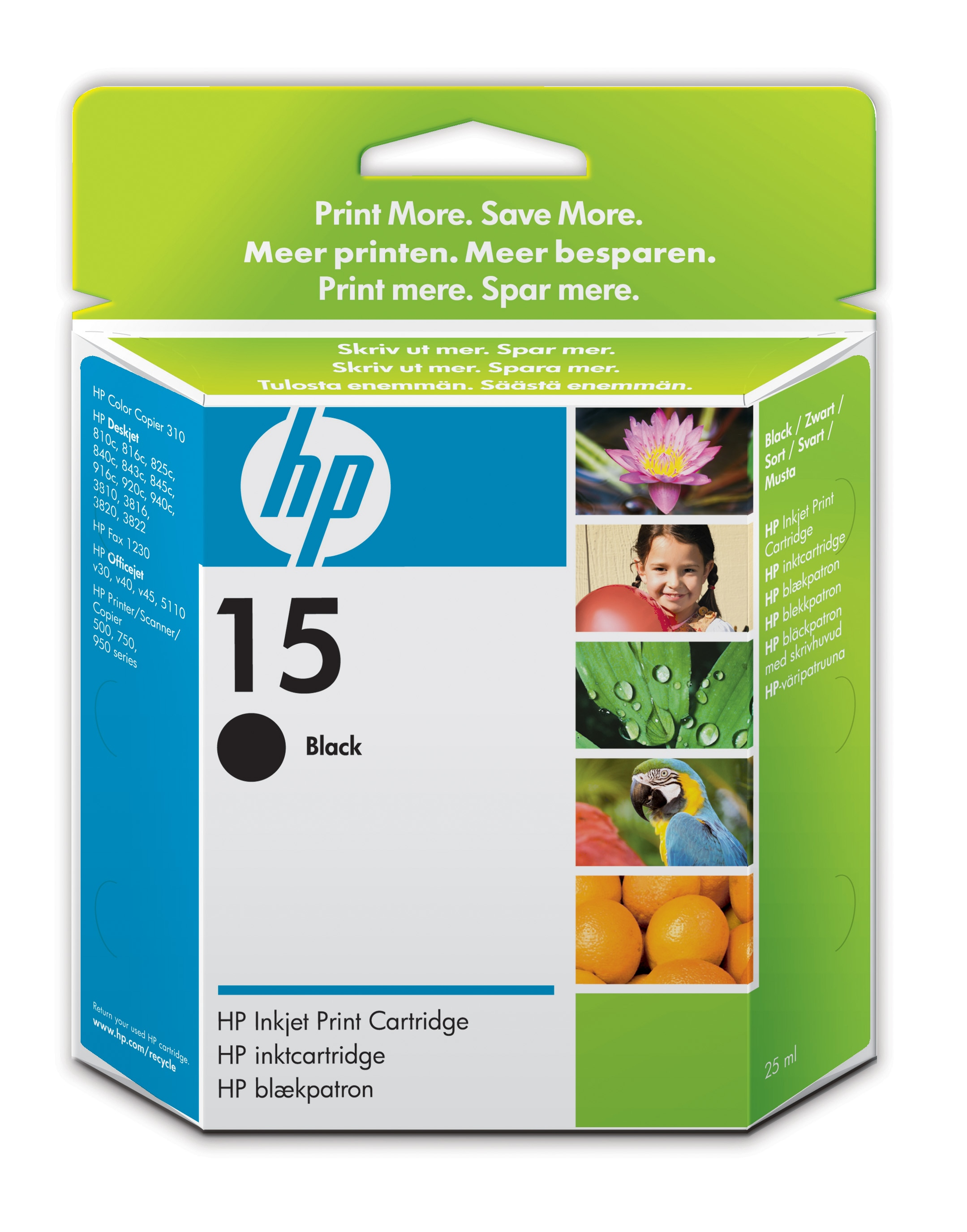 HP Tinte Nr 15  schwarz 25ml  C6615DE 