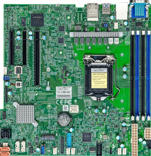 Supermicro MBD-X12STH-F-B&comma; micro ATX LGA 1200 &lpar;H5&rpar; Mainboard&comma; 4x DDR4&comma; max&period; 128 GB