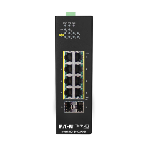 Tripp Lite NGI-S08C2POE8 Managed Switch&comma; 8x RJ-45&comma; Backplane&colon; 20 Gbit&sol;s&comma; PoE