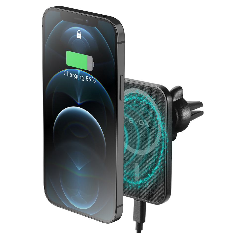 Nevox Wireless Fast Car Charger 15W kompatibel mit MagSafe schwarz
