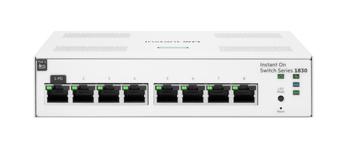 HPE Networking Instant On Switch 8p Gigabit 1830 L2 Managed Switch&comma; 8x RJ-45&comma; Backplane&colon; 16 Gbit&sol;s