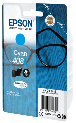 Epson 408L DURABrite Ultra, original, cyan Epson 408L DURABrite Ultra, original, cyan