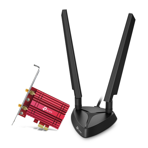 TP-Link Archer TXE75E&comma; WLAN &sol; Bluetooth&comma; Wi-Fi 6E &lpar;802&period;11ax&rpar;&comma; 5400 Mbit&sol;s&comma; schwarz&comma; rot