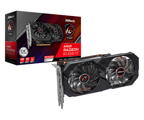 Asrock RX 6500 XT 4GB OC, 4GB GDDR6 Grafikkarte, 1x HDMI, 1x DP Asrock RX 6500 XT 4GB OC, 4GB GDDR6 Grafikkarte, 1x HDMI, 1x DP