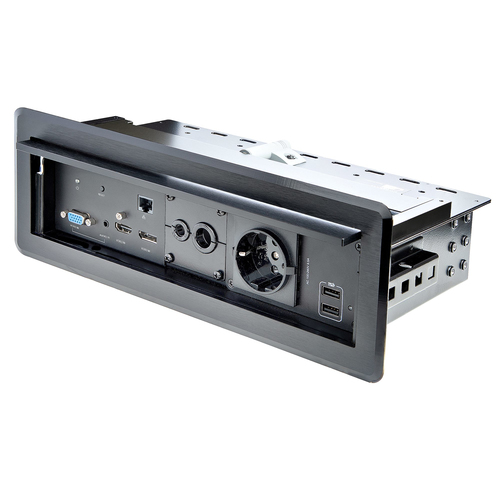 StarTech&period;com Tischanschlussfeld mit A&sol;V- und Stromversorgungsmodulen und Kabelmanagement