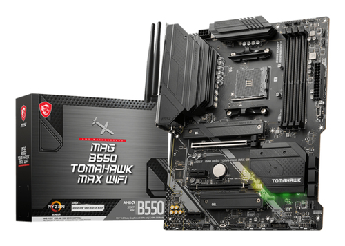 MSI MAG B550 TOMAHAWK MAX WIFI&comma; ATX AM4 Mainboard&comma; 4x DDR4&comma; max&period; 128 GB&comma; 1x HDMI 2&period;1&comma; 1x DisplayPort&comma; 1x USB-C&comma; WiFi